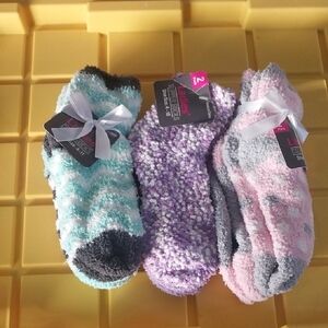 Cozy Fuzzy Socks Set - Blue, Purple, Pink